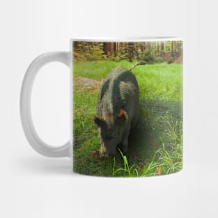 Catahoula Leopard Dog Baying Wild Hog in Forest Mug